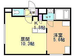 コラージュ琴似 1LDKの間取図画像