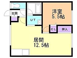 第2ミユキマンション 1LDKの間取図画像