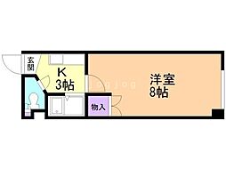 ラ・シャトーレイン 1Kの間取図画像