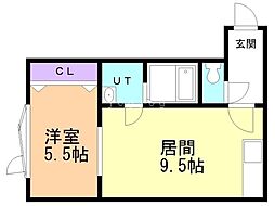 エミネンス星置 1LDKの間取図画像