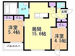 間取図画像 2LDK