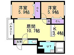 間取図画像 2LDK