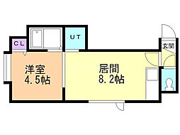 K1 1LDKの間取図画像