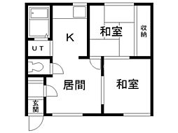 アムクレスト発寒 2LDKの間取図画像