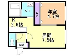 CASAOTTO 1LDKの間取図画像