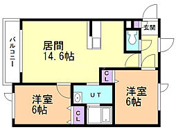 間取図画像 2LDK