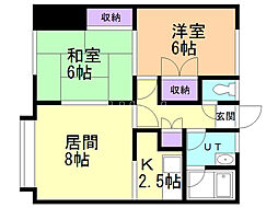 ホワイトハイツ 2LDKの間取図画像