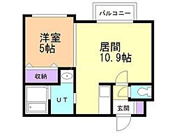 ドムス 1LDKの間取図画像