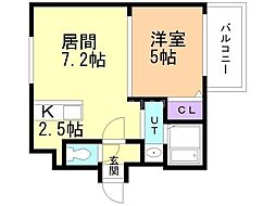 エクセレント壱番館 1LDKの間取図画像