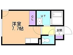 札幌市西区西町北6丁目マンション ワンルームの間取図画像