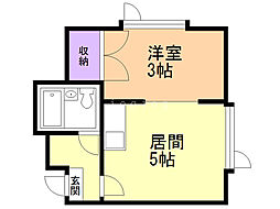 アークヒルズ 1DKの間取図画像