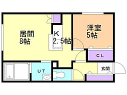 LaMeridianWest 1LDKの間取図画像