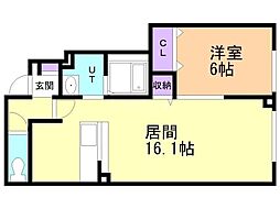 エム・スクエア 1LDKの間取図画像