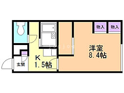 レオパレスアンジェラス 1Kの間取図画像
