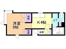 ウエストポート614 1Kの間取図画像