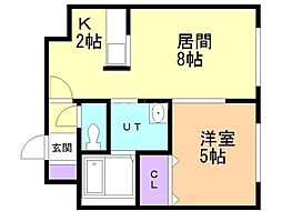 ニアステーション宮の沢 1LDKの間取図画像