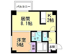 アパティア西町南 1LDKの間取図画像