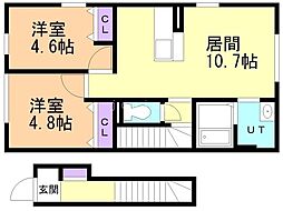 ディールーム曙 2LDKの間取図画像
