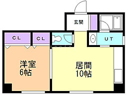 第2ロイヤルコート 1LDKの間取図画像