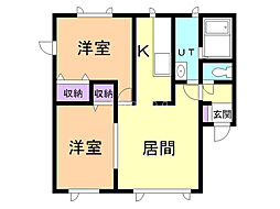 SSKコーポ 2LDKの間取図画像