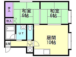 セピア宮の沢A 2LDKの間取図画像