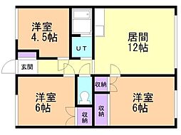 M.Mハイツ西野 3LDKの間取図画像