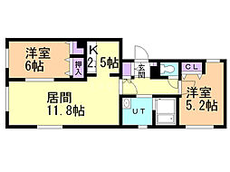 センテベーネ 2LDKの間取図画像