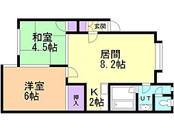 アルバ西野B 2LDKの間取図画像