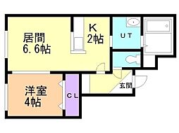 FUTABASQUARE琴似 1LDKの間取図画像