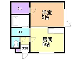 ライブヒルズ 1DKの間取図画像