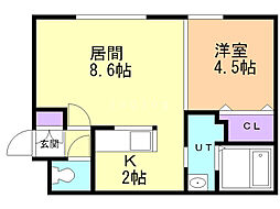 なごみ 1LDKの間取図画像