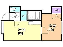 パイントゥリー手稲 1LDKの間取図画像