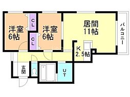 ハーモニー67 2LDKの間取図画像