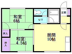セントラル95D 2LDKの間取図画像