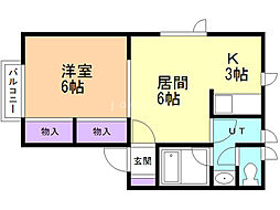 フィガロ稲積公園 1LDKの間取図画像