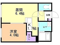 札幌市西区八軒三条西1丁目マンション 1LDKの間取図画像