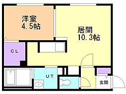 IrisHONCHOU 1LDKの間取図画像
