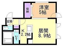 CURTISHASSAMU 1LDKの間取図画像
