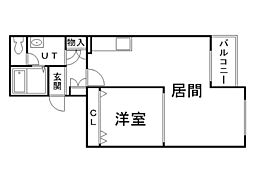 山の手パークハイツ 1LDKの間取図画像