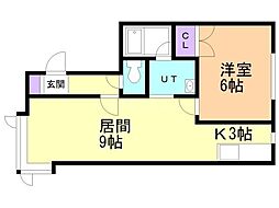 フィオーレ発寒173A 1LDKの間取図画像