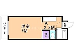 ドミニオン・山の手 1Kの間取図画像