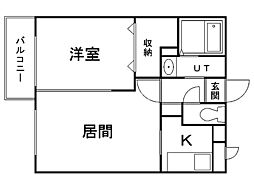 ウィステリア1 1LDKの間取図画像