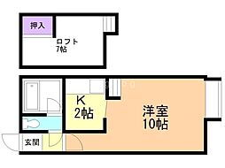 リヴィエール発寒 1Kの間取図画像