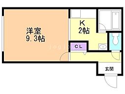 エステラ二十四軒A館 1Kの間取図画像