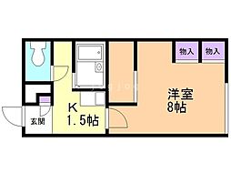レオパレスW.West 1Kの間取図画像
