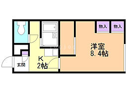 レオパレスロワジール西野C 1Kの間取図画像