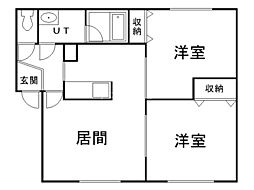 ポラリス 2LDKの間取図画像