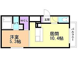 札幌市西区二十四軒四条5丁目マンション 1LDKの間取図画像