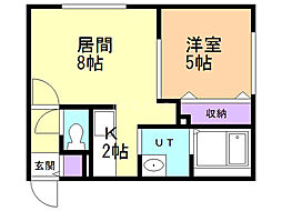 ロゼリア発寒 1LDKの間取図画像