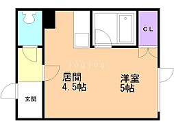 レジェンド45 1DKの間取図画像